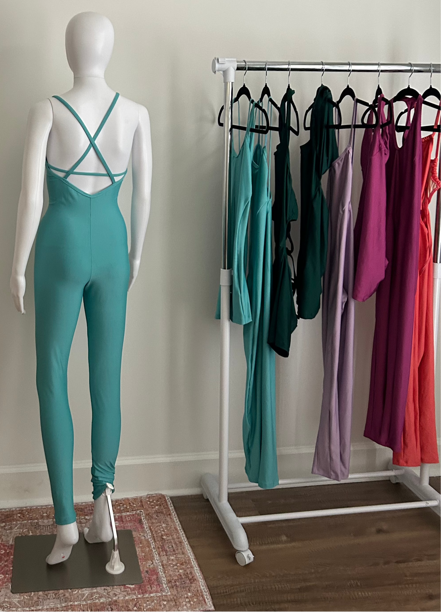 Teal Long Crisscross One-Piece
