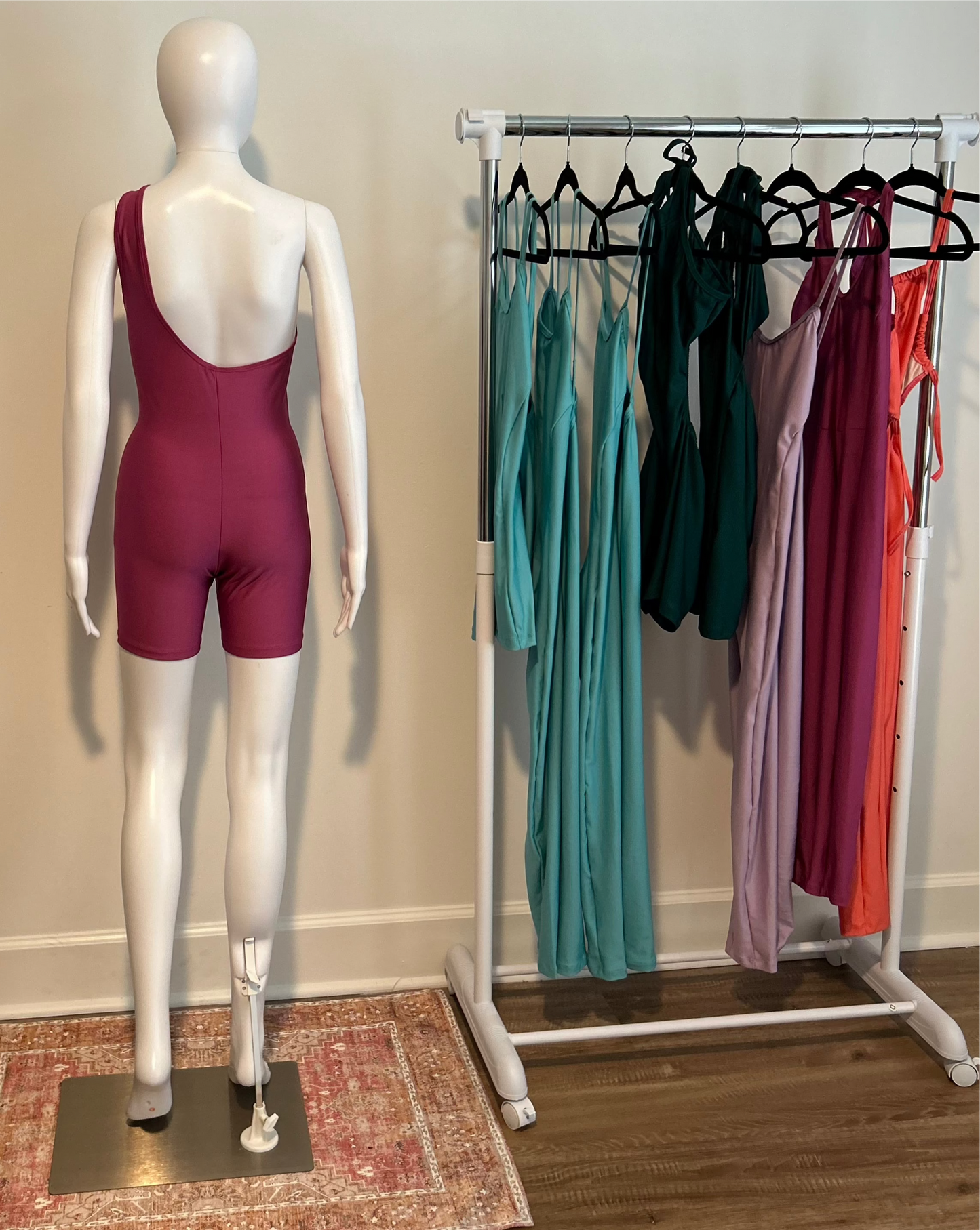 Magenta One-Piece Shorts Set
