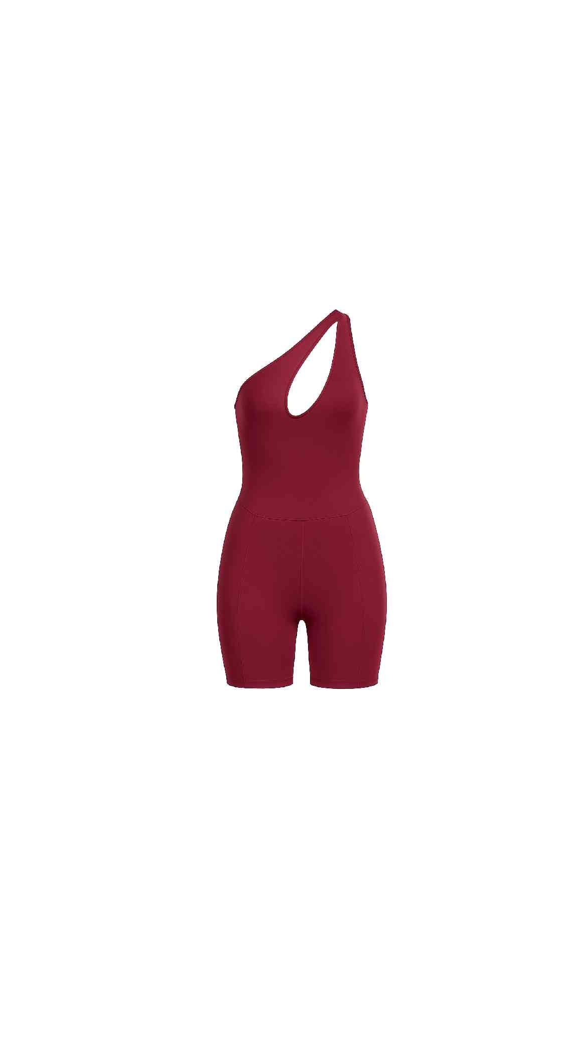 Magenta One-Piece Cutout Shorts Set