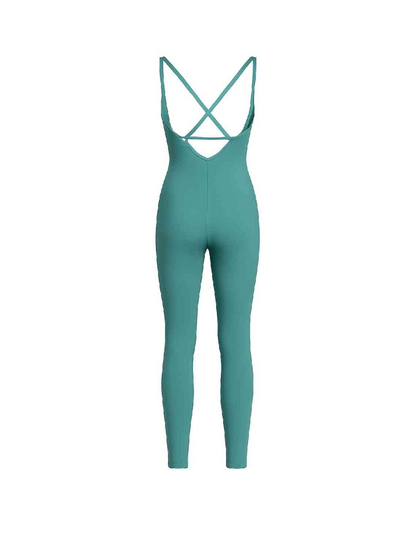 Teal Long Crisscross One-Piece