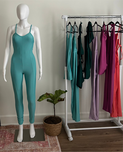 Teal Long Crisscross One-Piece