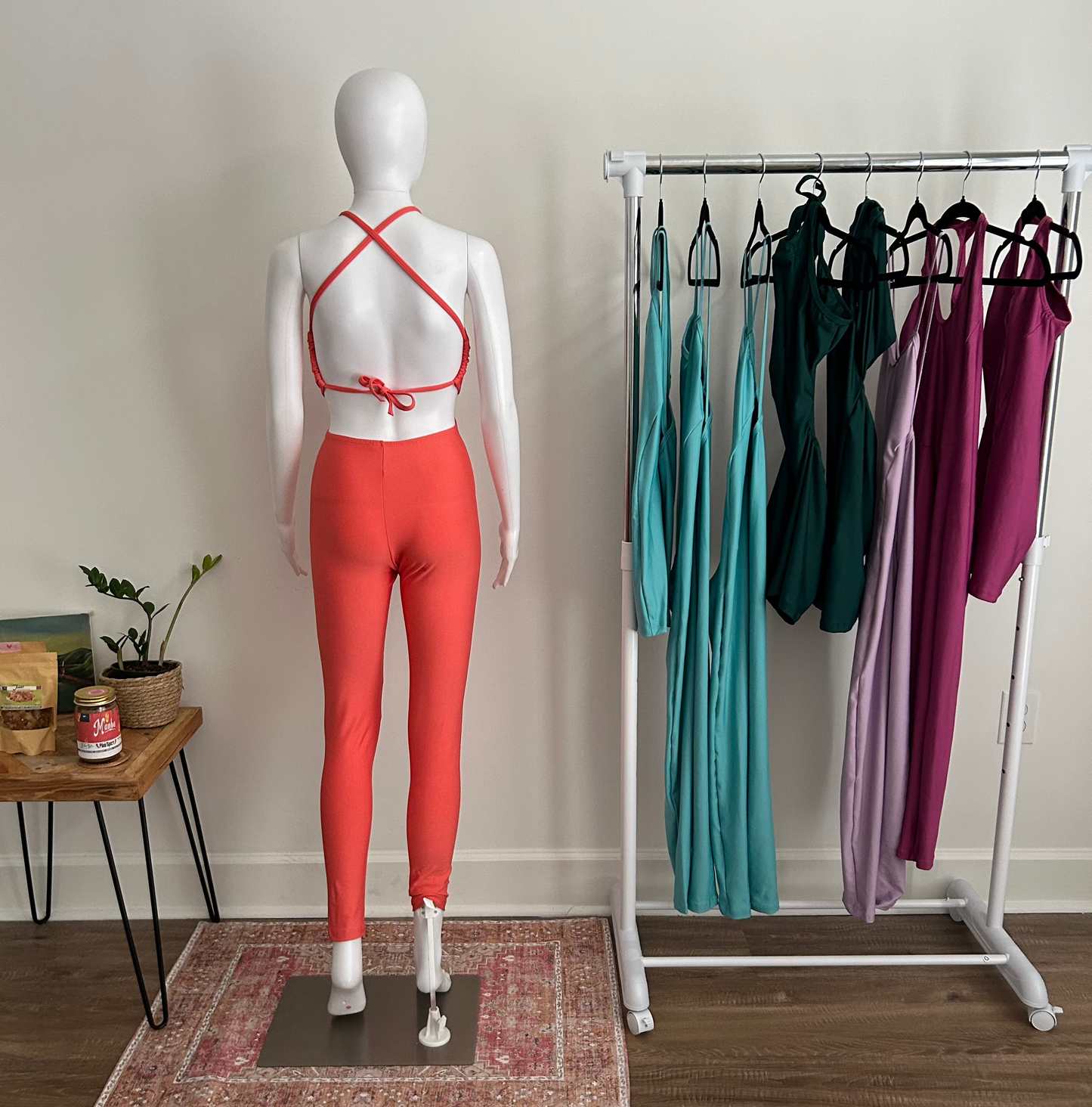 Coral One-Piece Cutout Jumpsuit