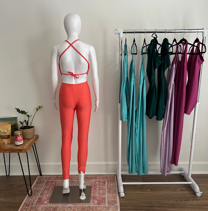 Coral One-Piece Cutout Jumpsuit