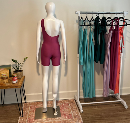 Magenta One-Piece Shorts Set