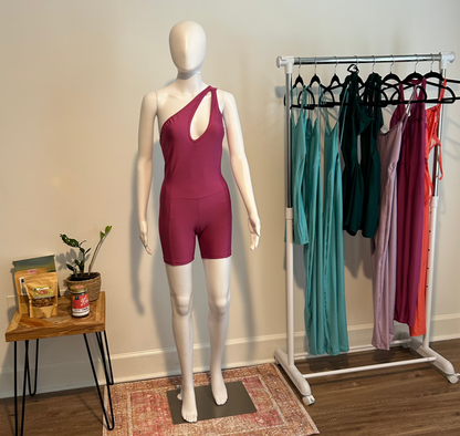 Magenta One-Piece Shorts Set