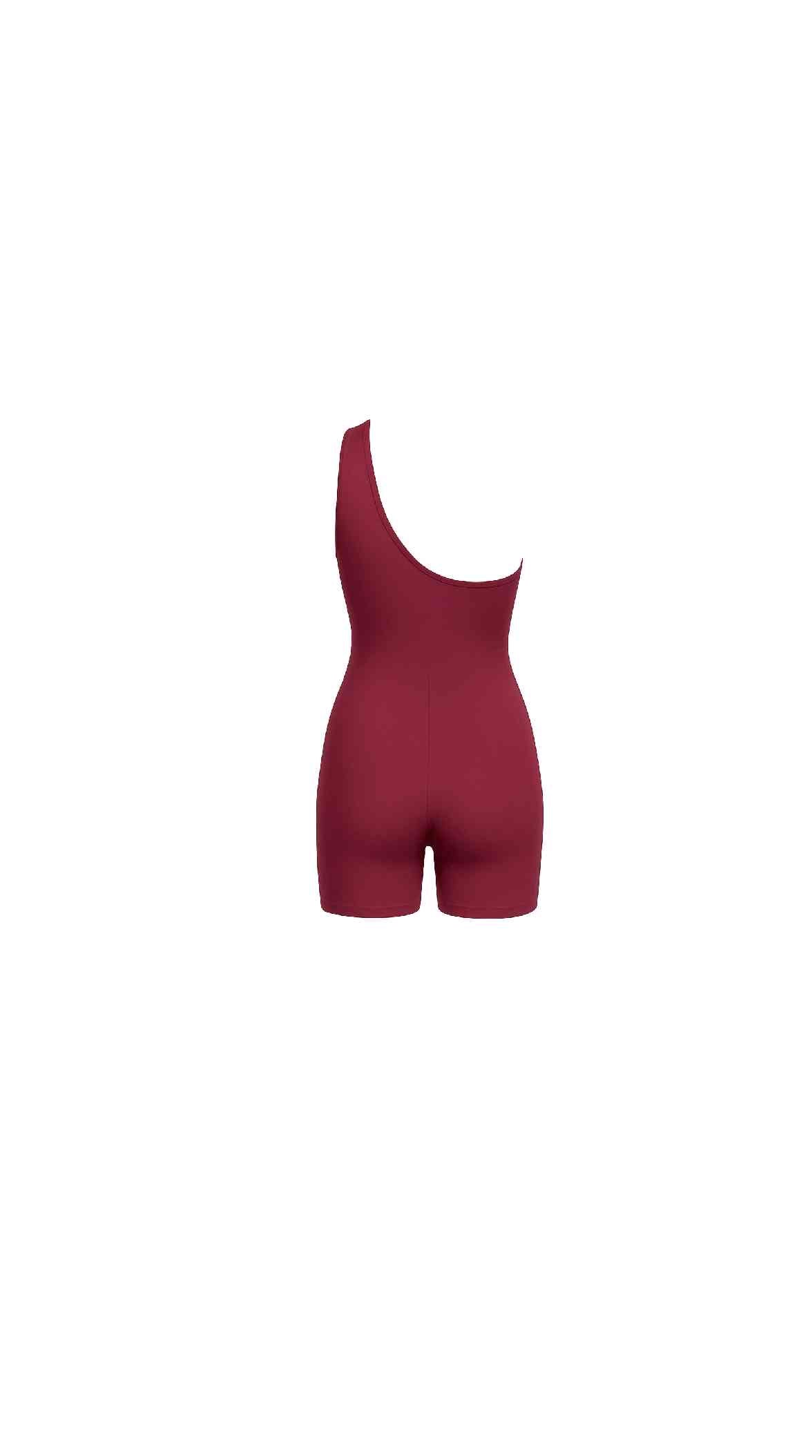 Magenta One-Piece Cutout Shorts Set
