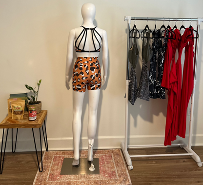 Giraffe Crisscross One-Piece Shorts Set