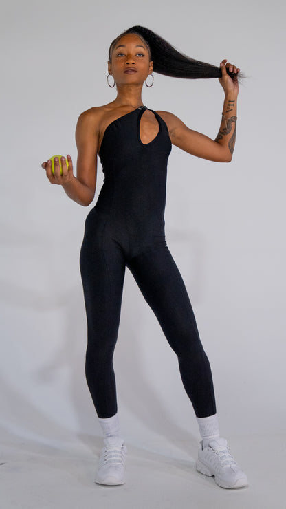 Black One-Piece Cutout Jumpsuit