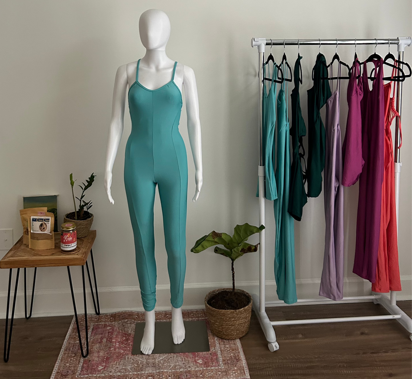 Teal Long Crisscross One-Piece
